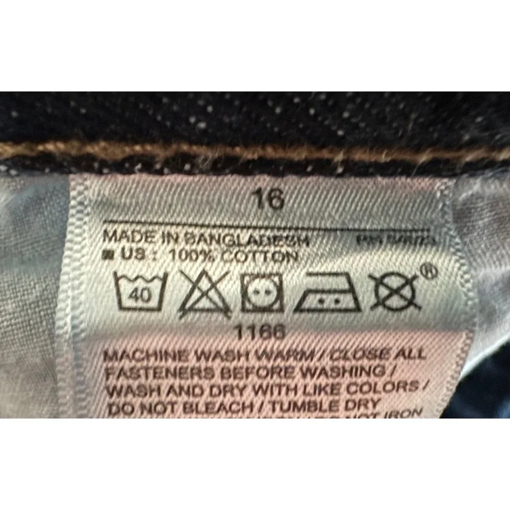 Old Navy Loose‎ Built-In Tough Dark Wash 100% Cotton Denim Jeans Youth Size 16